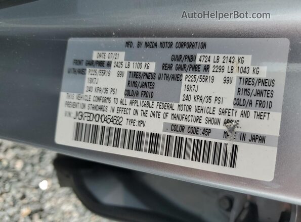 JM3KFBDM0M0454682 2021 MAZDA CX-5 Silver VIN կոդի պիտակի տեսք