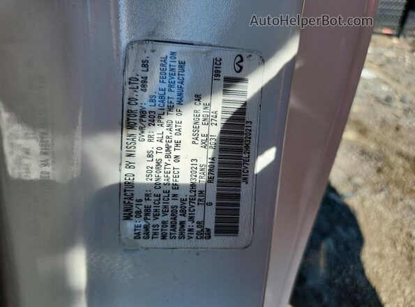 JN1CV7EL2HM320213 2017 INFINITI Q60 White Շարժիչի բաժամունքի տեսք