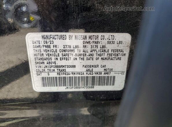 JN1DF0BB9RM730688 2024 NISSAN ARIYA Black VIN sticker view