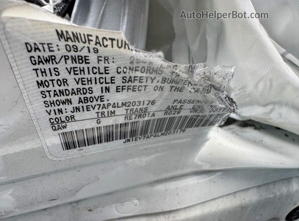 JN1EV7AP4LM203176 2020 INFINITI Q50 White Engine compartment view