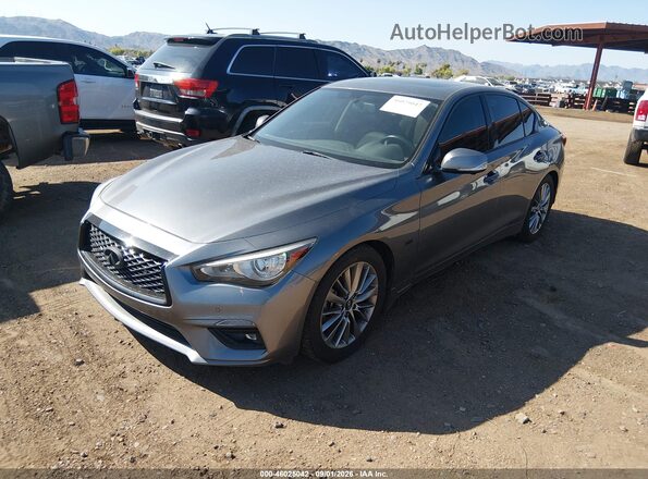 JN1EV7AP8JM358794 2018 INFINITI Q50 Gray Առջևի ձախ երեք քառորդ տեսարան