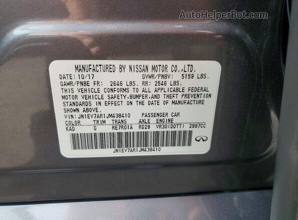 JN1EV7AR1JM438410 2018 INFINITI Q50 Серый Вид подкапотного пространства
