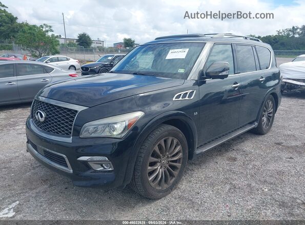 JN8AZ2NE3H9150383 2017 INFINITI QX80 Black წინა მარცხენა ხედი სამი მეოთხედიდან