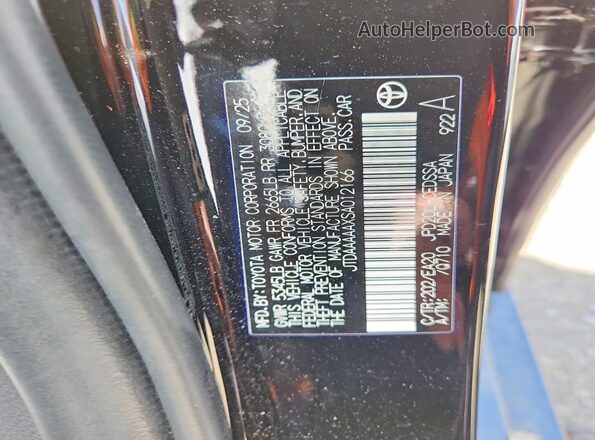 JTDAAAAAXSA012166 2025 TOYOTA MIRAI Black Շարժիչի բաժամունքի տեսք