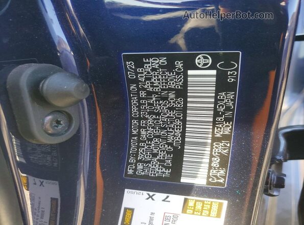 JTDB4MEE8PJ011826 2023 TOYOTA COROLLA Blue Engine compartment view