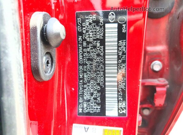 JTDBCMFE2PJ014044 2023 TOYOTA COROLLA Red ძრავის განყოფილების ხედი