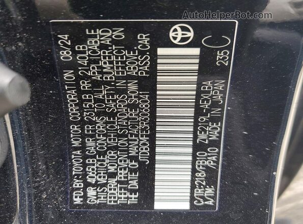 JTDBCMFE3R3068041 2024 TOYOTA COROLLA Black Շարժիչի բաժամունքի տեսք