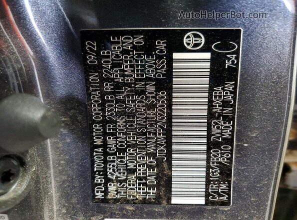 JTDKAMFP2N3220506 2022 TOYOTA PRIUS Gray Widok komory silnika