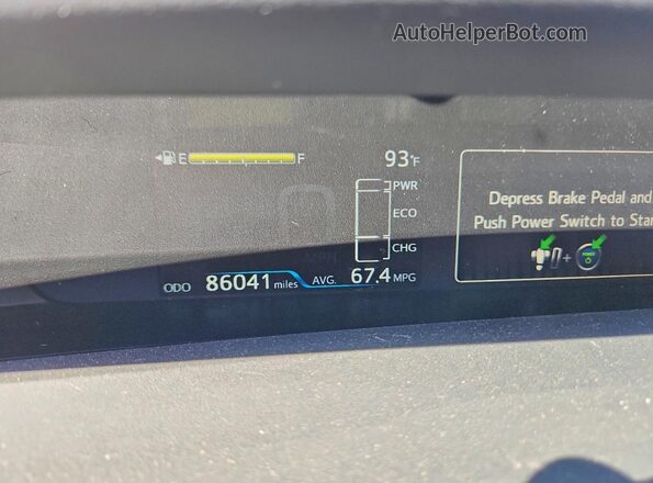 JTDKAMFPXN3224058 2022 TOYOTA PRIUS Серый Вид щитка приборов