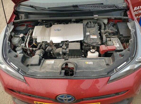JTDKAMFU5M3131727 2021 TOYOTA PRIUS Red ძრავის განყოფილების ხედი