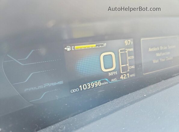 JTDKARFP3J3094678 2018 TOYOTA PRIUS Charcoal Vista del cuadro de instrumentos