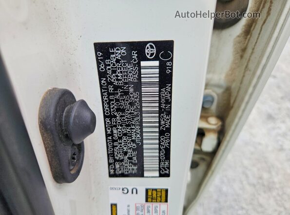 JTDKARFP3L3126435 2020 TOYOTA PRIUS White ძრავის განყოფილების ხედი
