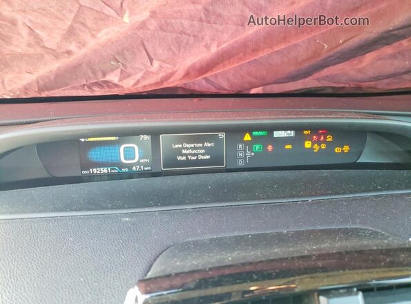JTDKARFU7K3095324 2019 TOYOTA PRIUS Gray Vista del cuadro de instrumentos