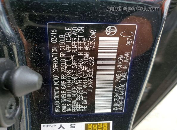 JTDKARFUXG3013268 2016 TOYOTA PRIUS Black 360 interior view