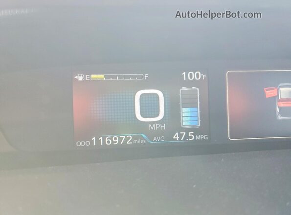 JTDKARFUXG3020687 2016 TOYOTA PRIUS Silver Вид щитка приладів