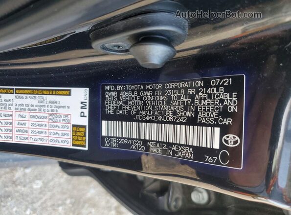 JTDS4MCEXNJ087242 2022 TOYOTA COROLLA Black Engine compartment view
