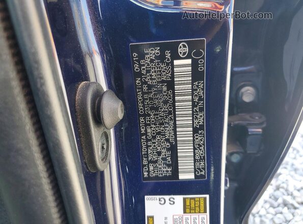 JTDVPRAE2LJ076026 2020 TOYOTA COROLLA Blue Widok naklejki z numerem VIN