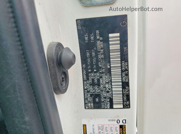 JTENU5JR8P6190377 2023 TOYOTA 4RUNNER White Շարժիչի բաժամունքի տեսք