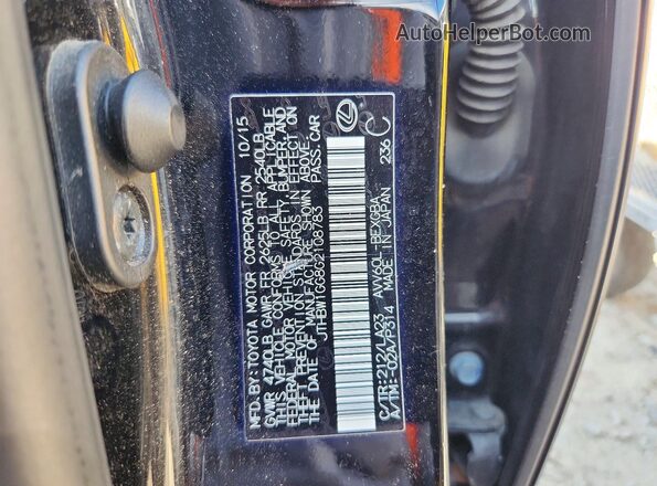 JTHBW1GG8G2108783 2016 LEXUS ES Black Вид підкапотного простору