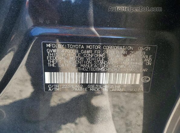 JTHGZ1B28M5045087 2021 LEXUS IS Black Widok komory silnika