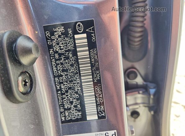 JTHP9JBH0L2025775 2020 LEXUS UX Gray Շարժիչի բաժամունքի տեսք