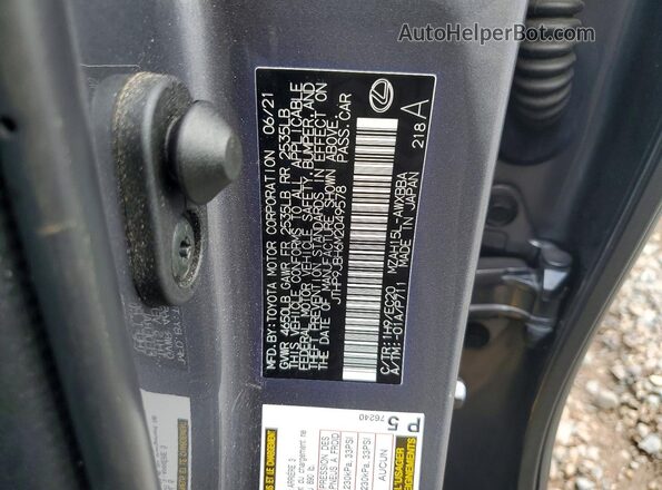 JTHP9JBH6M2049578 2021 LEXUS UX Gray VIN կոդի պիտակի տեսք