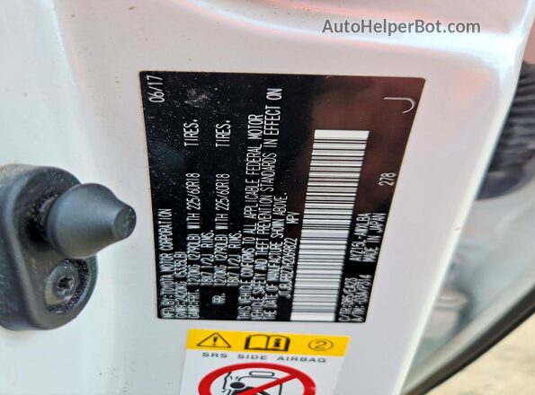 JTJBJRBZ7H2069822 2017 LEXUS NX White Вид наклейки з VIN-кодом
