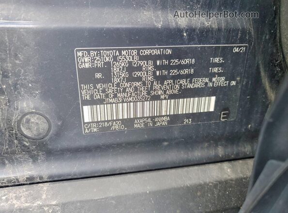JTMAB3FV6MD035272 2021 TOYOTA RAV4 Черный Вид наклейки с VIN-кодом