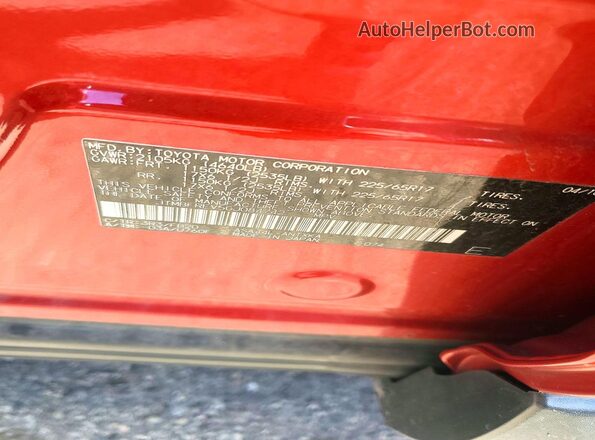 JTMBFREV5GJ084742 2016 TOYOTA RAV4 Red Вид наклейки з VIN-кодом