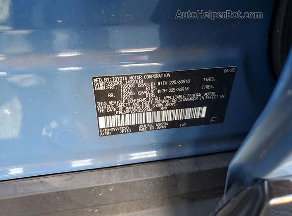 JTME6RFV3PJ029346 2023 TOYOTA RAV4 Blue VIN կոդի պիտակի տեսք