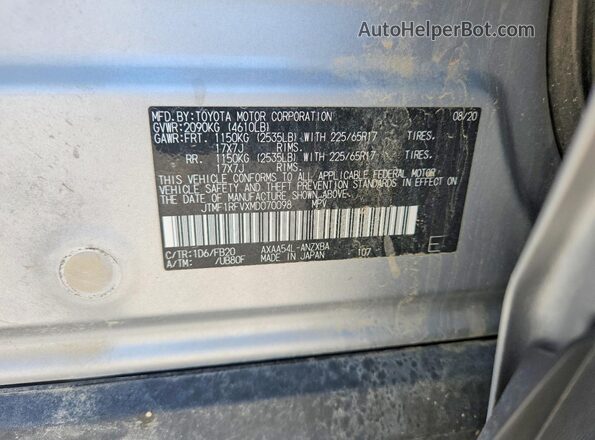 JTMF1RFVXMD070098 2021 TOYOTA RAV4 Silver Вид наклейки з VIN-кодом