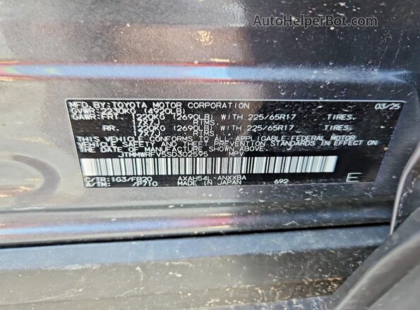 JTMMWRFV5SD302595 2025 TOYOTA RAV4 Gray VIN კოდის სტიკერის ხედი