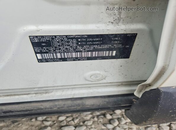 JTMZFREVXHJ710687 2017 TOYOTA RAV4 White Вид наклейки з VIN-кодом
