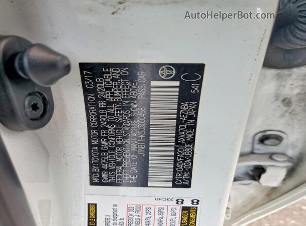 JTNB11HK5J3000458 2018 TOYOTA CAMRY White Շարժիչի բաժամունքի տեսք