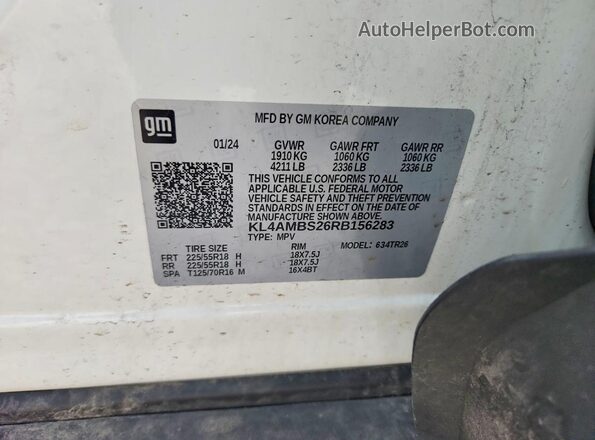 KL4AMBS26RB156283 2024 BUICK ENCORE White Widok komory silnika