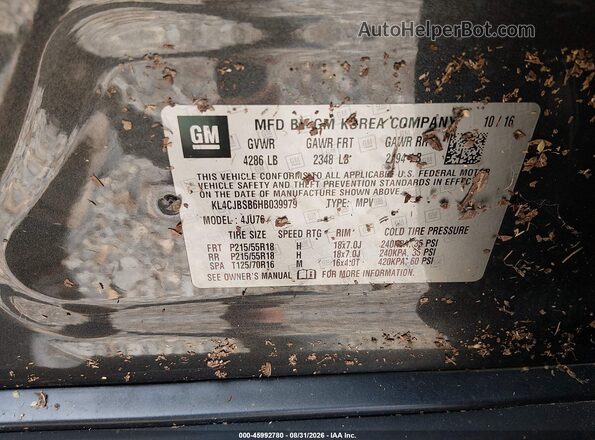KL4CJBSB6HB039979 2017 BUICK ENCORE Gray Вид підкапотного простору