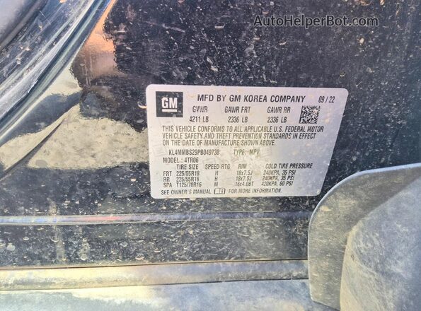 KL4MMBS29PB049738 2023 BUICK ENCORE Черный Вид наклейки с VIN-кодом