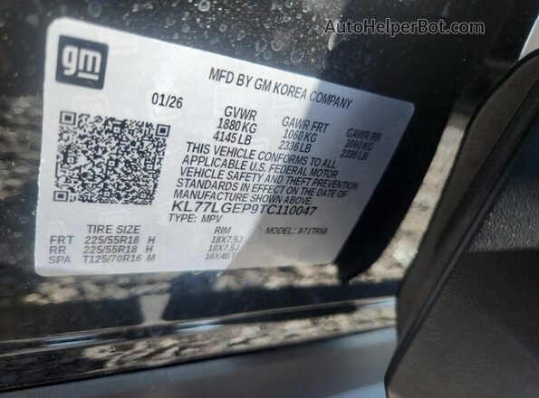 KL77LGEP9TC110047 2026 CHEVROLET TRAX Black სალონის 360-გრადუსიანი ხედი