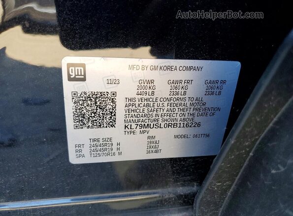 KL79MUSL0RB116226 2024 CHEVROLET TRAILBLAZER Black Widok wnętrza 360 stopni