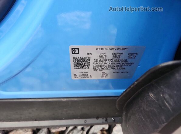 KL79MUSL1PB181356 2023 CHEVROLET TRAILBLAZER Синий Вид подкапотного пространства