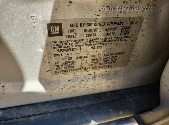 KL7CJPSB3LB020718 2020 CHEVROLET TRAX Silver Engine compartment view