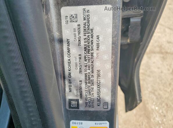 KL8CA6SAXKC779856 2019 CHEVROLET SPARK Угольный Вид наклейки с VIN-кодом