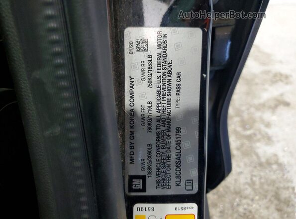KL8CD6SA5LC451799 2020 CHEVROLET SPARK Black Engine compartment view