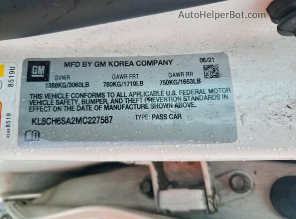 KL8CH6SA2MC227587 2021 CHEVROLET SPARK White Вид підкапотного простору