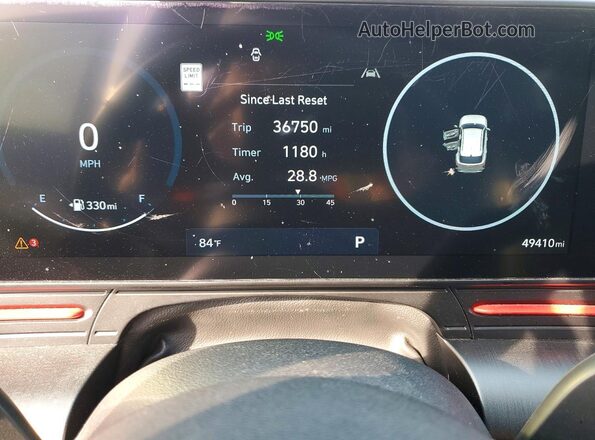 KM8HA3A34RU051092 2024 HYUNDAI KONA Gray Vista del cuadro de instrumentos