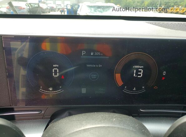 KM8HBCABXRU099720 2024 HYUNDAI KONA White Instrument cluster view