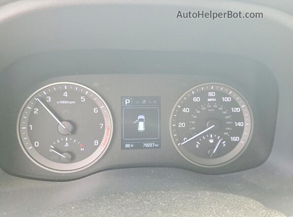 KM8J23A42HU580451 2017 HYUNDAI TUCSON White Instrument cluster view