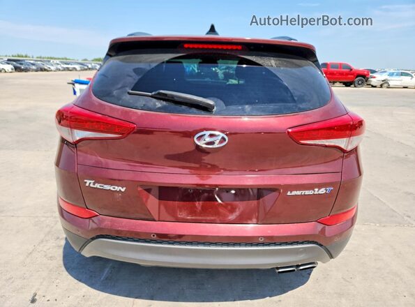 KM8J33A21GU178236 2016 HYUNDAI TUCSON Maroon Widok z tyłu