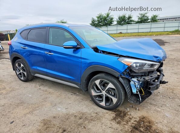 KM8J33A2XJU829337 2018 HYUNDAI TUCSON Синий Передняя правая четверть