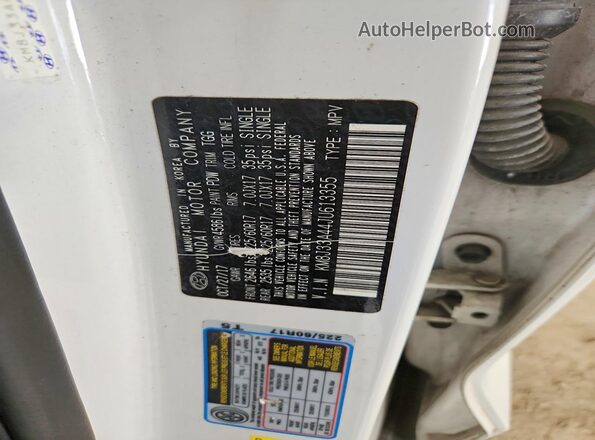 KM8J33A44JU613355 2018 HYUNDAI TUCSON White Vista de la etiqueta del VIN